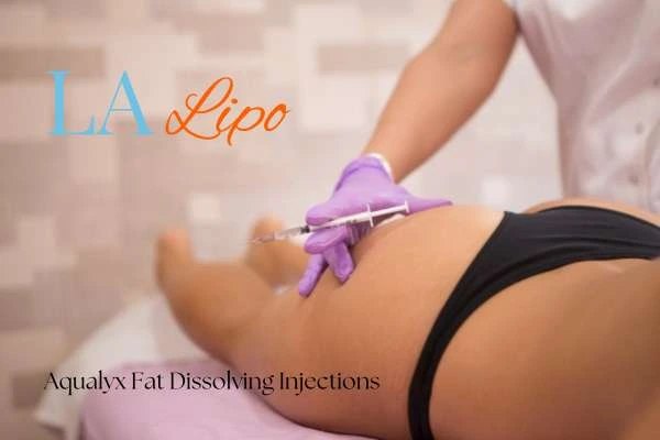 Woman having fat dissolving injections Deanshanger on thighs
