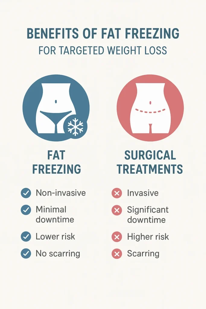 graphic showing the benefits of fat freezing Deanshanger