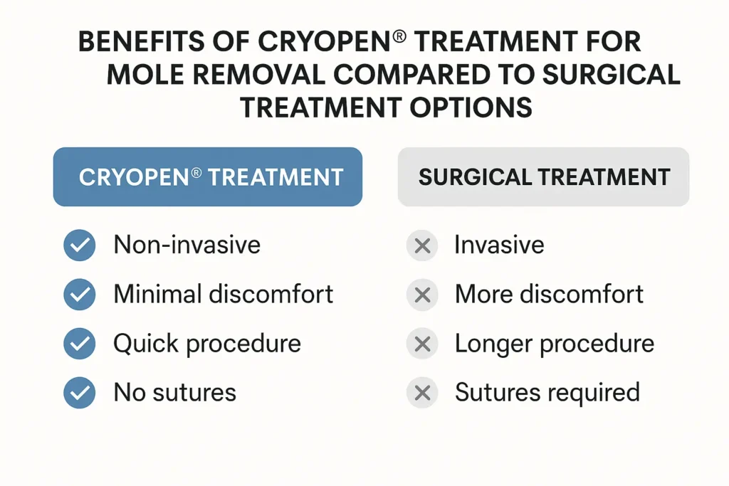 Benefits of facial mole removal Deanshanger - call our team today to book a consultation