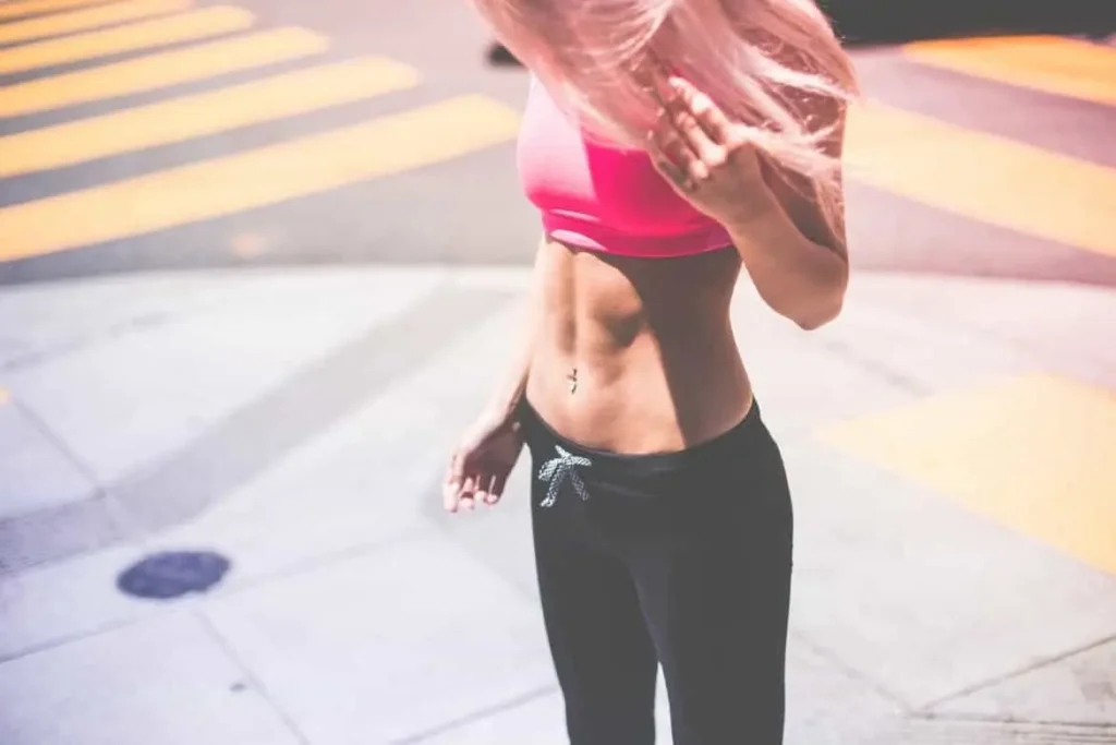 Woman with toned stomach after LA-EMS Body Sculpting Treatment Deanshanger